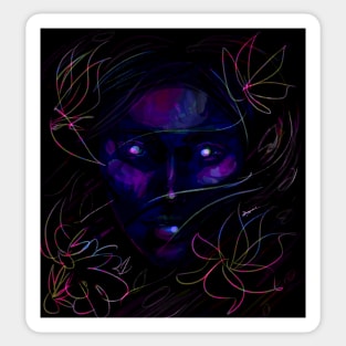 Purple Flower Faerie Spirit Sticker